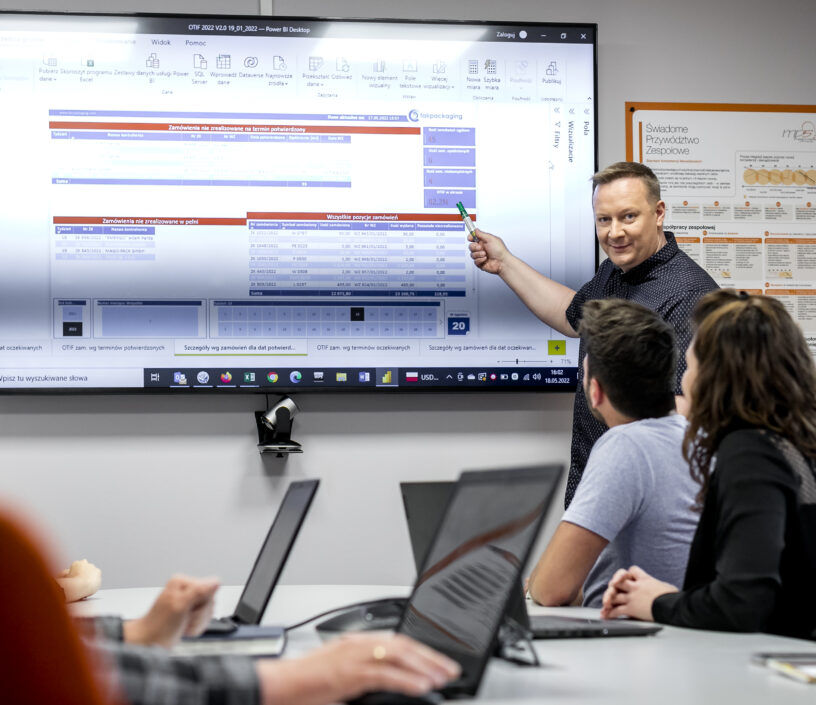 displaying a presentation at a business meeting